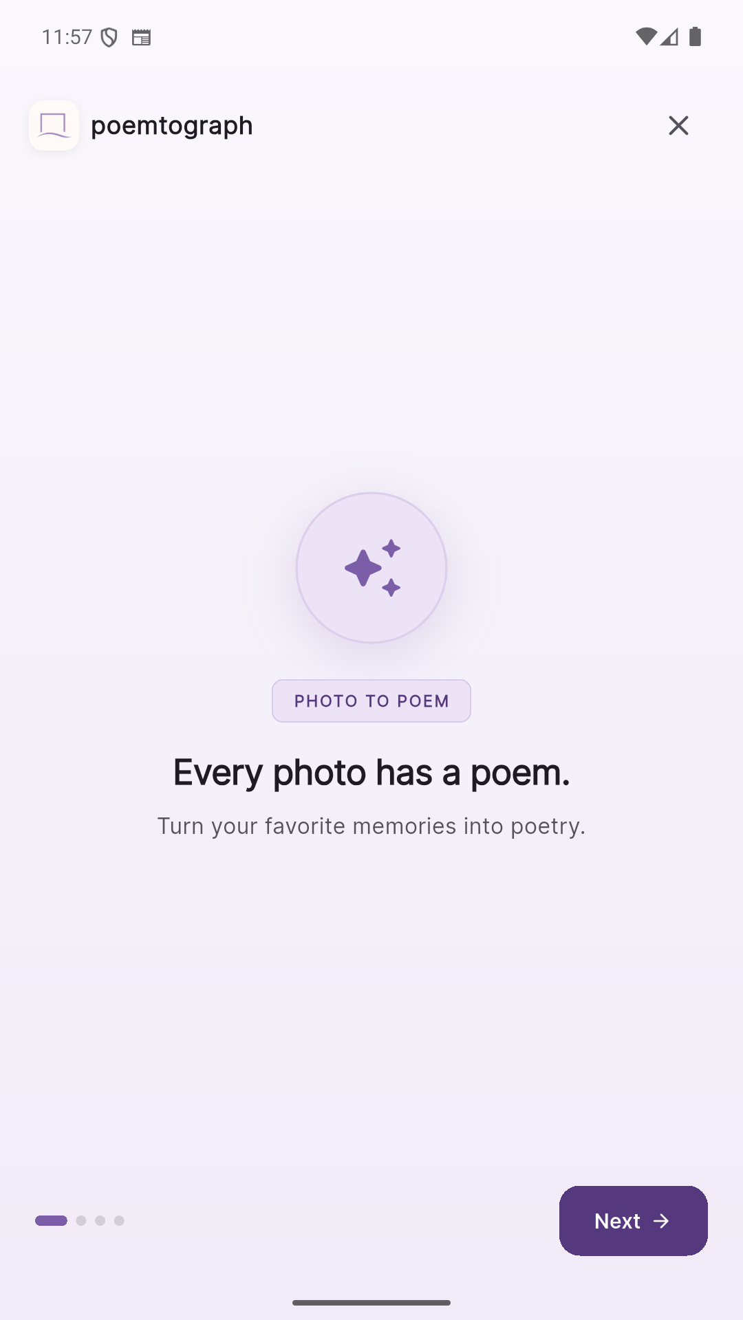 poemtograph Onboarding Welcome